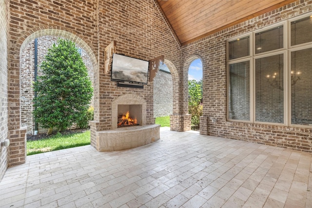 6644 Josephine St, Plano, TX 75024 - view of patio / terrace featuring an outdoor brick fireplace