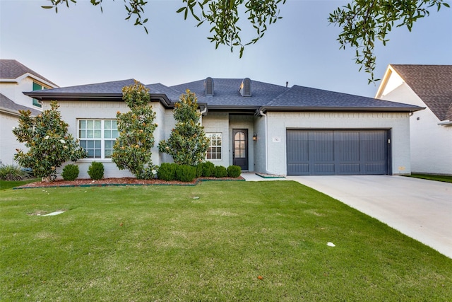 712 Tallgrass Dr, Aledo, TX 76008 - view of front facade with a garage, a front yard, concrete driveway, brick siding, and roof with shingles