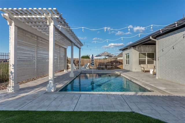 712 Tallgrass Dr, Aledo, TX 76008 - view of swimming pool featuring a pergola, a fenced backyard, and a patio