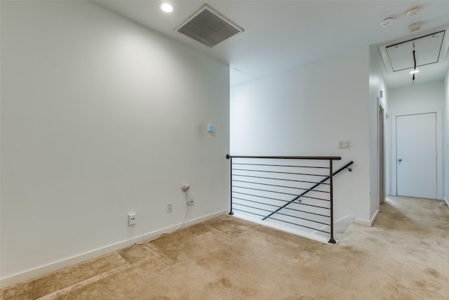4302 Gilbert Ave, Dallas, TX 75219 - empty room featuring attic access, carpet, baseboards, and a smoke detector