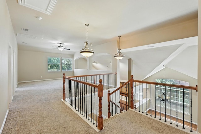 3412 Hofstra Dr, Denton, TX 76210 - hall featuring attic access and carpet flooring