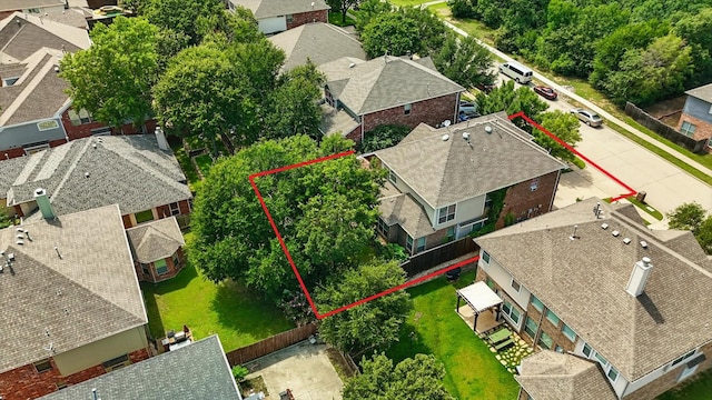3412 Hofstra Dr, Denton, TX 76210 - aerial view of residential area featuring property boundaries highlighted