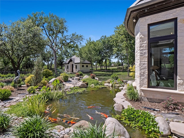 4905 Reserve Ct, Parker, TX 75002 - view of yard with a garden pond
