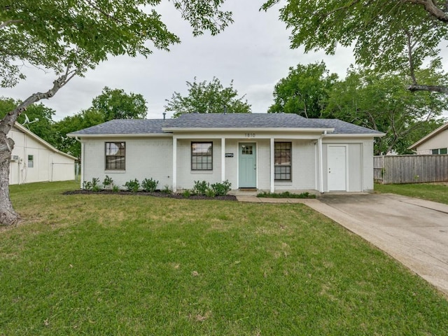1810 Running River Rd, Garland, TX 75044 - ranch-style house featuring driveway, brick siding, and a shingled roof