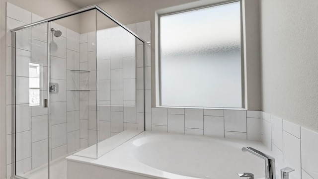 11213 Orchard Ln, Justin, TX 76247 - bathroom with a garden tub and a stall shower