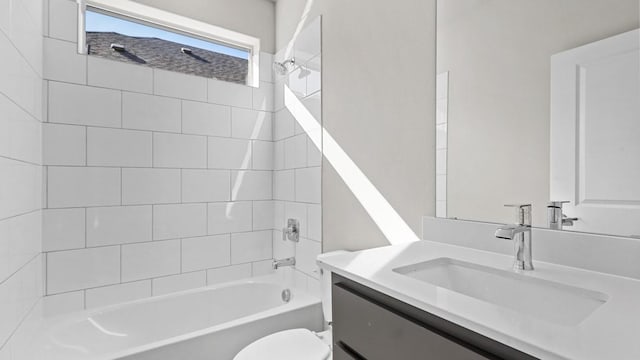 11213 Orchard Ln, Justin, TX 76247 - full bathroom featuring vanity, bathing tub / shower combination, and toilet