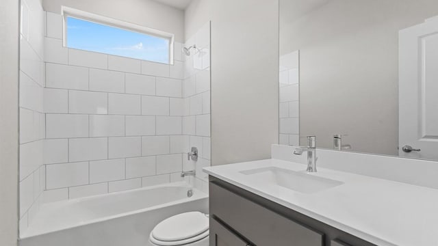 11213 Orchard Ln, Justin, TX 76247 - bathroom featuring vanity, toilet, and shower / tub combination