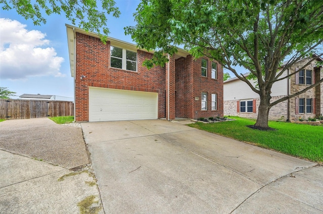 1126 Mazourka Dr, Arlington, TX 76001 - traditional-style house with driveway, an attached garage, and brick siding