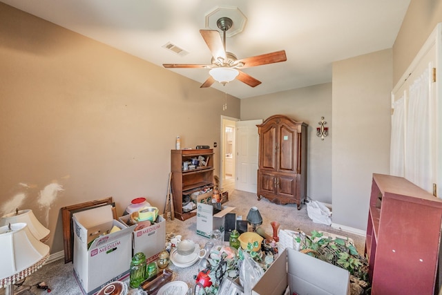 8300 Red Rose Trl, North Richland Hills, TX 76182 - dining area featuring carpet flooring, ceiling fan, and baseboards