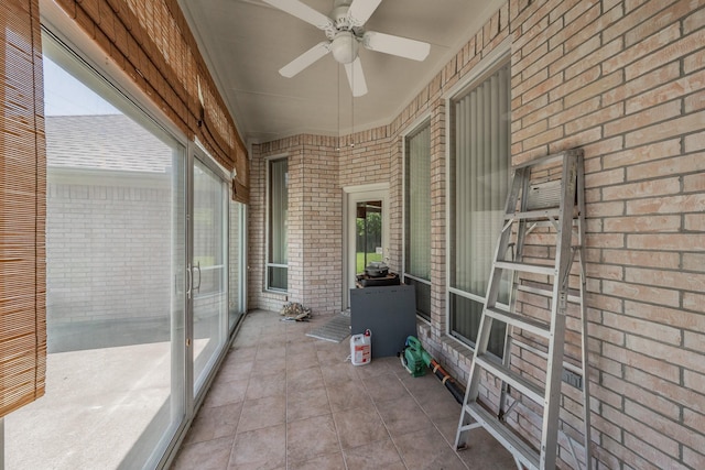 8300 Red Rose Trl, North Richland Hills, TX 76182 - unfurnished sunroom featuring ceiling fan