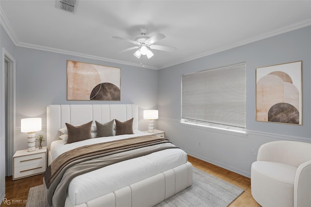 6309 River Rd, Shreveport, LA 71105 - bedroom featuring crown molding, baseboards, and a ceiling fan
