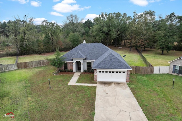 9445 N Pointe Cir, Greenwood, LA 71033 - view of front of home featuring brick siding, a shingled roof, driveway, and a garage