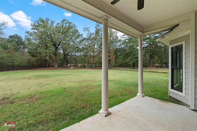 9445 N Pointe Cir, Greenwood, LA 71033 - view of yard with a patio area and a ceiling fan