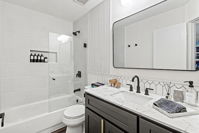 4932 Glenscape Trl, Fort Worth, TX 76137 - full bathroom with vanity, toilet, and shower / washtub combination