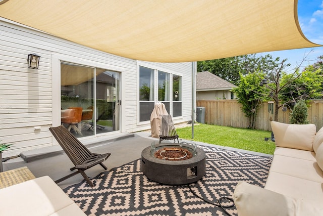 4932 Glenscape Trl, Fort Worth, TX 76137 - view of patio featuring a fire pit