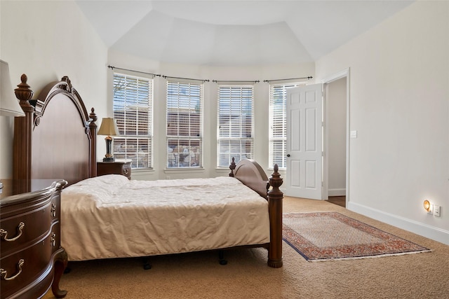 4211 Wilson Creek Trl, Prosper, TX 75078 - bedroom with lofted ceiling, carpet floors, and baseboards