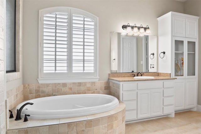 4211 Wilson Creek Trl, Prosper, TX 75078 - bathroom with a garden tub and vanity