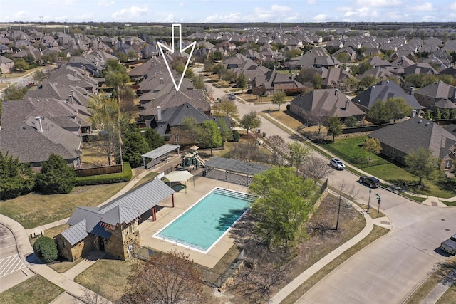 4211 Wilson Creek Trl, Prosper, TX 75078 - aerial view of property and surrounding area featuring nearby suburban area and a pool