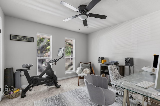 6201 Whitman Ave, Fort Worth, TX 76133 - office featuring a ceiling fan and baseboards