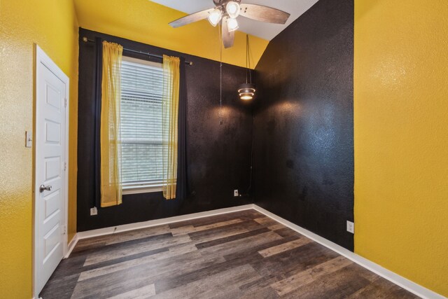 1529 Calcot Ln, Forney, TX 75126 - unfurnished room featuring a ceiling fan, wood finished floors, plenty of natural light, a textured wall, and baseboards