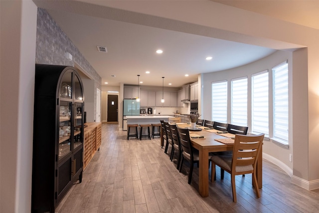 3036 Lionsgate Dr, Argyle, TX 76226 - dining room with light wood-type flooring, baseboards, and recessed lighting
