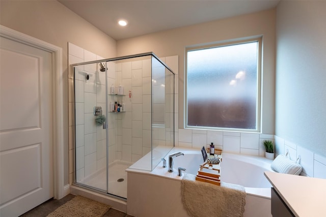 3036 Lionsgate Dr, Argyle, TX 76226 - bathroom with plenty of natural light, a stall shower, and a bath