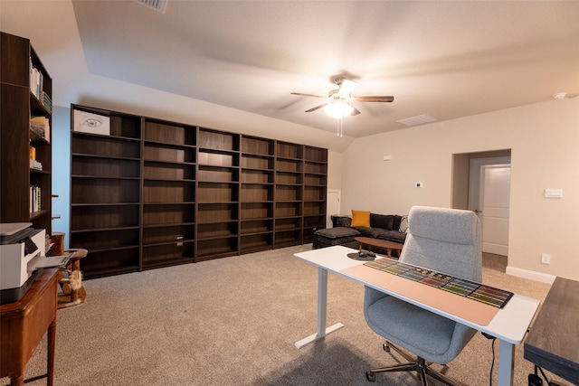 3036 Lionsgate Dr, Argyle, TX 76226 - carpeted office with a ceiling fan