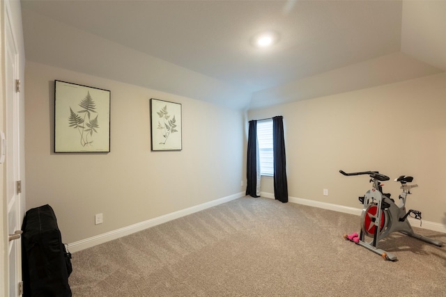 3036 Lionsgate Dr, Argyle, TX 76226 - rec room with light carpet, baseboards, and lofted ceiling