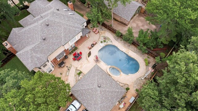 2805 Pine View Dr, Grapevine, TX 76051 - aerial view of property and surrounding area with a pool area