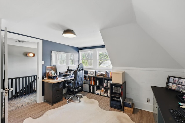 505 N College St, Mckinney, TX 75069 - office area with wood finished floors and lofted ceiling