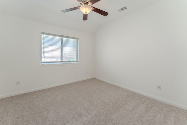 2025 Scott Creek Dr, Little Elm, TX 75068 - carpeted empty room featuring ceiling fan, baseboards, and vaulted ceiling