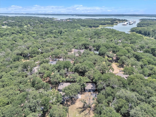 2141 Midway Rd, Flower Mound, TX 75022 - drone / aerial view of a heavily wooded area and a large body of water