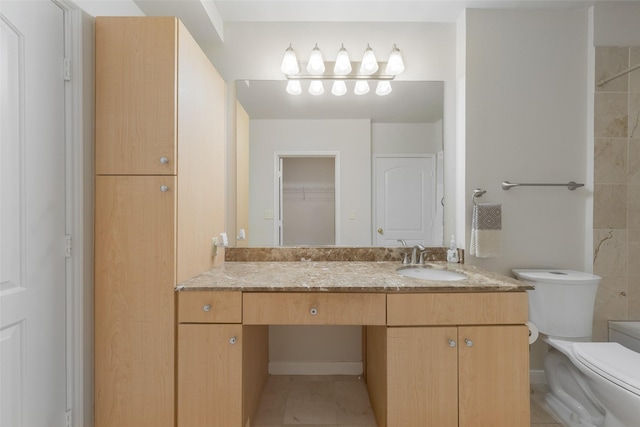 3225 Turtle Creek Blvd Unit 1012, Dallas, TX 75219 - full bath featuring toilet, vanity, a closet, and tile patterned flooring