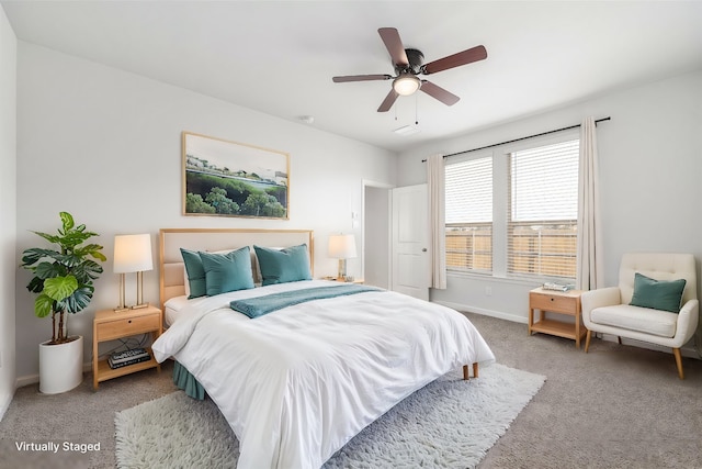 9653 Alderleaf Trl, Fort Worth, TX 76036 - bedroom with carpet, baseboards, and a ceiling fan