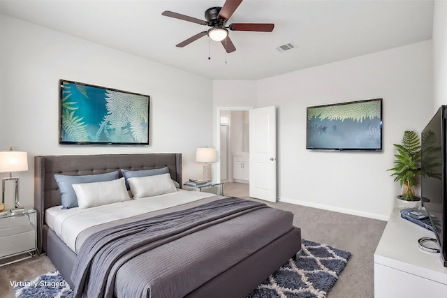 9653 Alderleaf Trl, Fort Worth, TX 76036 - carpeted bedroom featuring baseboards and ceiling fan