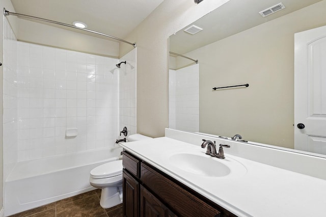 205 Hogue Ln, Wylie, TX 75098 - full bath featuring toilet, vanity, shower / bathtub combination, and tile patterned flooring