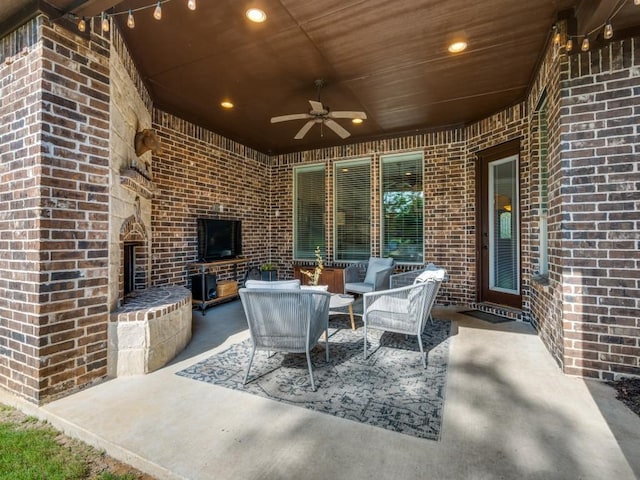 1221 Morris Dr, Keller, TX 76248 - view of patio featuring a ceiling fan and an outdoor hangout area