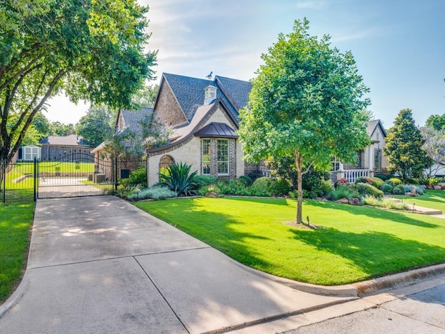 1221 Morris Dr, Keller, TX 76248 - view of front of home featuring a gate, stone siding, and driveway