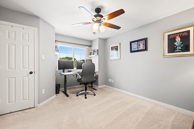 2600 Shadow Hill Ln, Plano, TX 75093 - carpeted office with a ceiling fan and baseboards