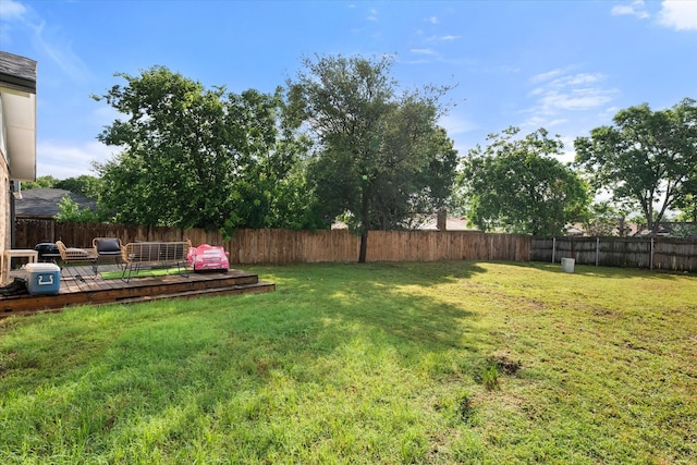 7209 W Cleburne Rd, Fort Worth, TX 76133 - view of yard featuring a wooden deck