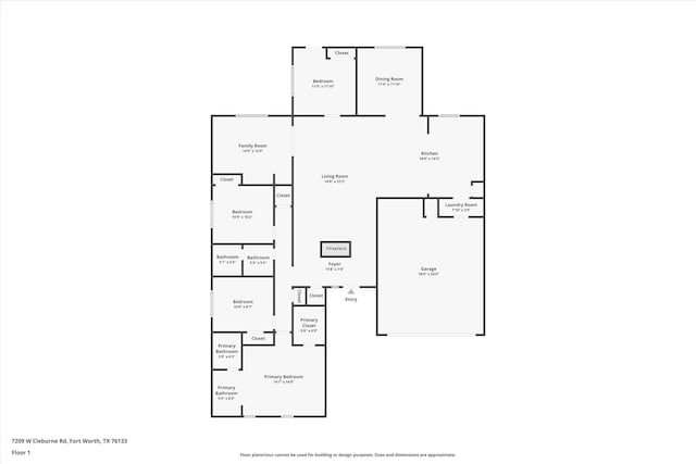 7209 W Cleburne Rd, Fort Worth, TX 76133 - floor plan / room layout