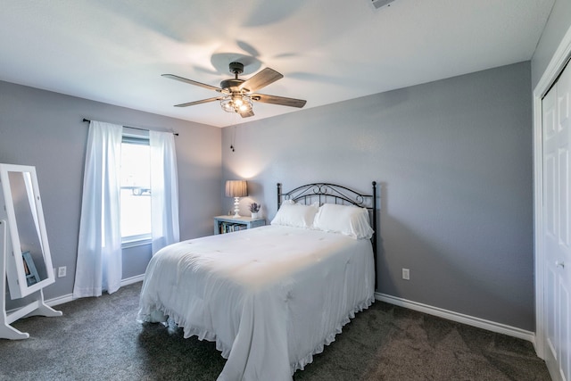 4260 Gun Club Rd, Temple, TX 76501 - bedroom featuring carpet, baseboards, and ceiling fan