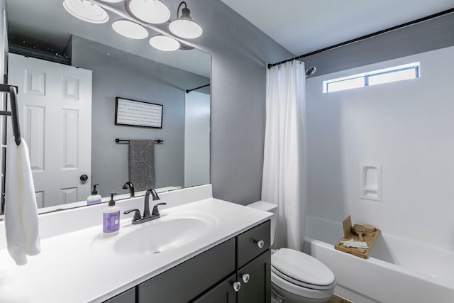 4260 Gun Club Rd, Temple, TX 76501 - full bathroom with toilet, vanity, and shower / tub combo with curtain