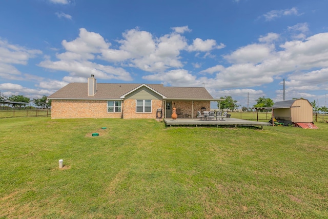 4260 Gun Club Rd, Temple, TX 76501 - back of house featuring a chimney, a patio area, and brick siding