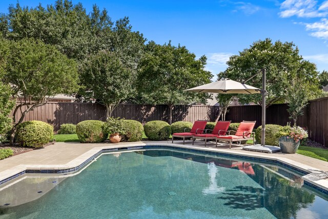 3601 Whitehaven Dr, Plano, TX 75093 - view of pool with a patio and a fenced backyard
