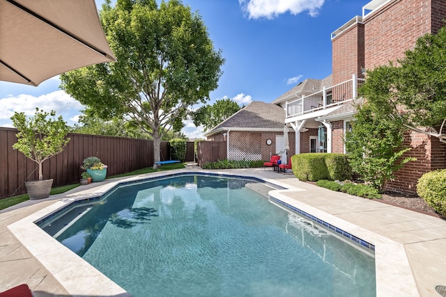 3601 Whitehaven Dr, Plano, TX 75093 - view of swimming pool with a fenced backyard and a patio