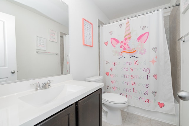 273 Pitt Cir, Fate, TX 75189 - full bath featuring tile patterned floors, vanity, toilet, and shower / tub combo