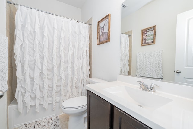 273 Pitt Cir, Fate, TX 75189 - bathroom featuring vanity, toilet, shower / bath combo, and tile patterned floors
