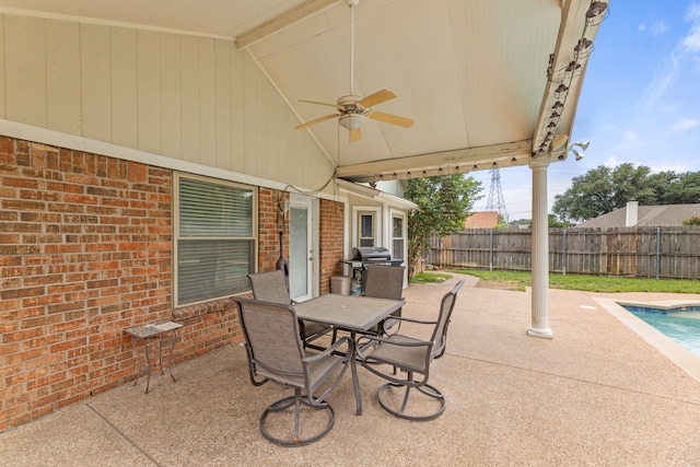 5501 Wood View St, North Richland Hills, TX 76180 - view of patio / terrace with ceiling fan and outdoor dining space