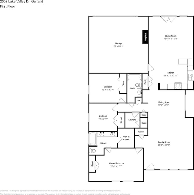 2502 Lake Valley Dr, Garland, TX 75040 - floor plan / room layout